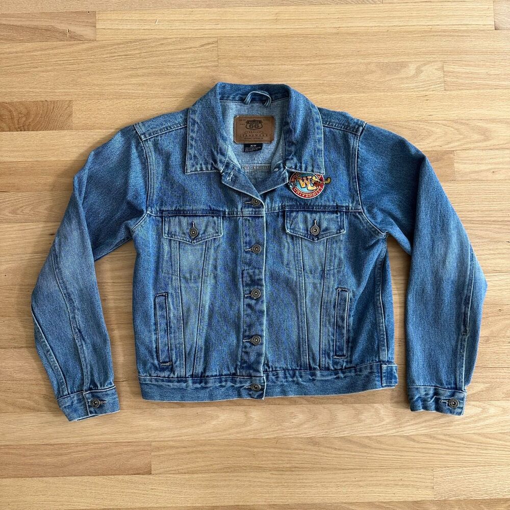 Vintage Wossamotta University Rocky & Bullwinkle Denim Jacket Women's size M